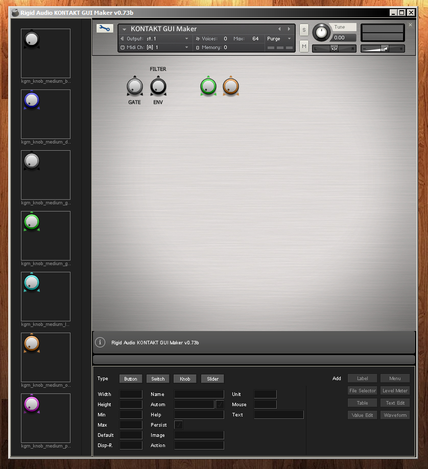 Rigid Audio KONTAKT GUI Maker v1.1.0 rev2